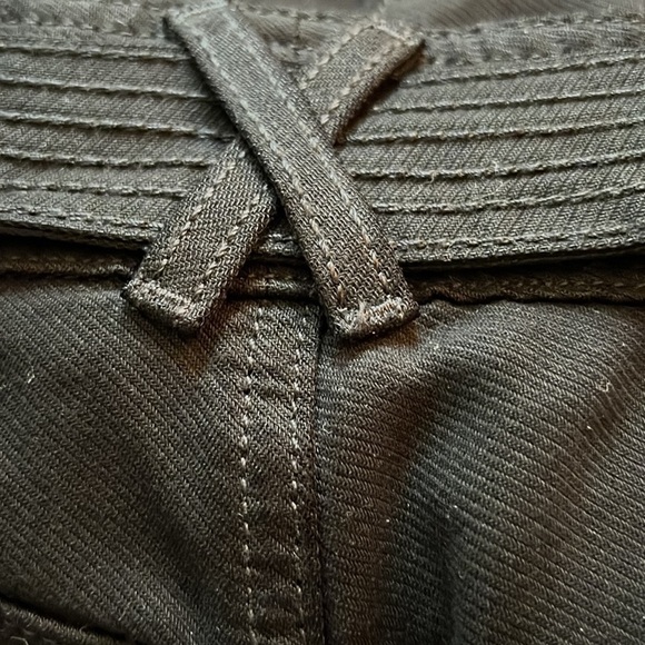 7 For All Mankind black wide leg high rise Sz 27 cropped pants belted - Picture 8 of 9